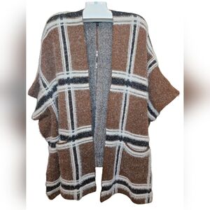 Buckle Brown Plaid Poncho